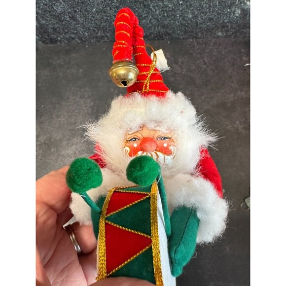 Vintage Kurt Adler Marching Band Drummer Santa Claus Stuffed Christmas Ornament - Picture 3 of 9